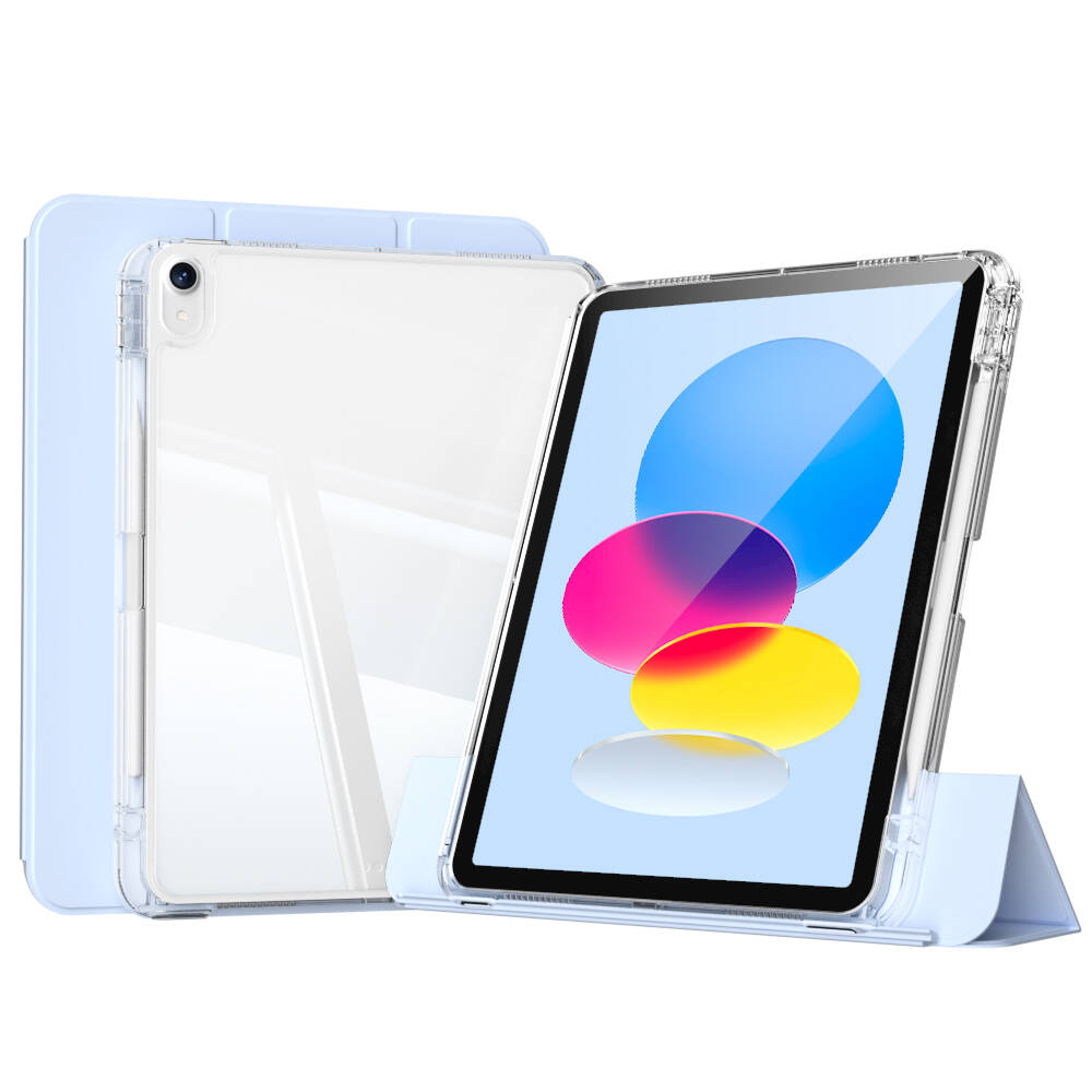 Apple iPad 10.9 2022 (10.Nesil) Kılıf Magnetik Ayrılabilen Airbagli Sliding Tablet Kılıfı Mavi Açık