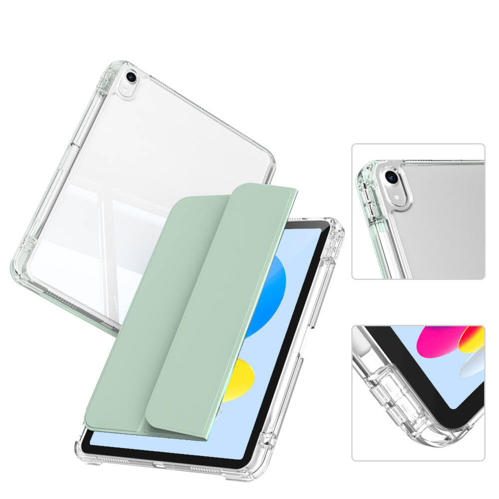 Apple iPad 10.9 2022 (10.Nesil) Kılıf Magnetik Ayrılabilen Airbagli Sliding Tablet Kılıfı Lacivert