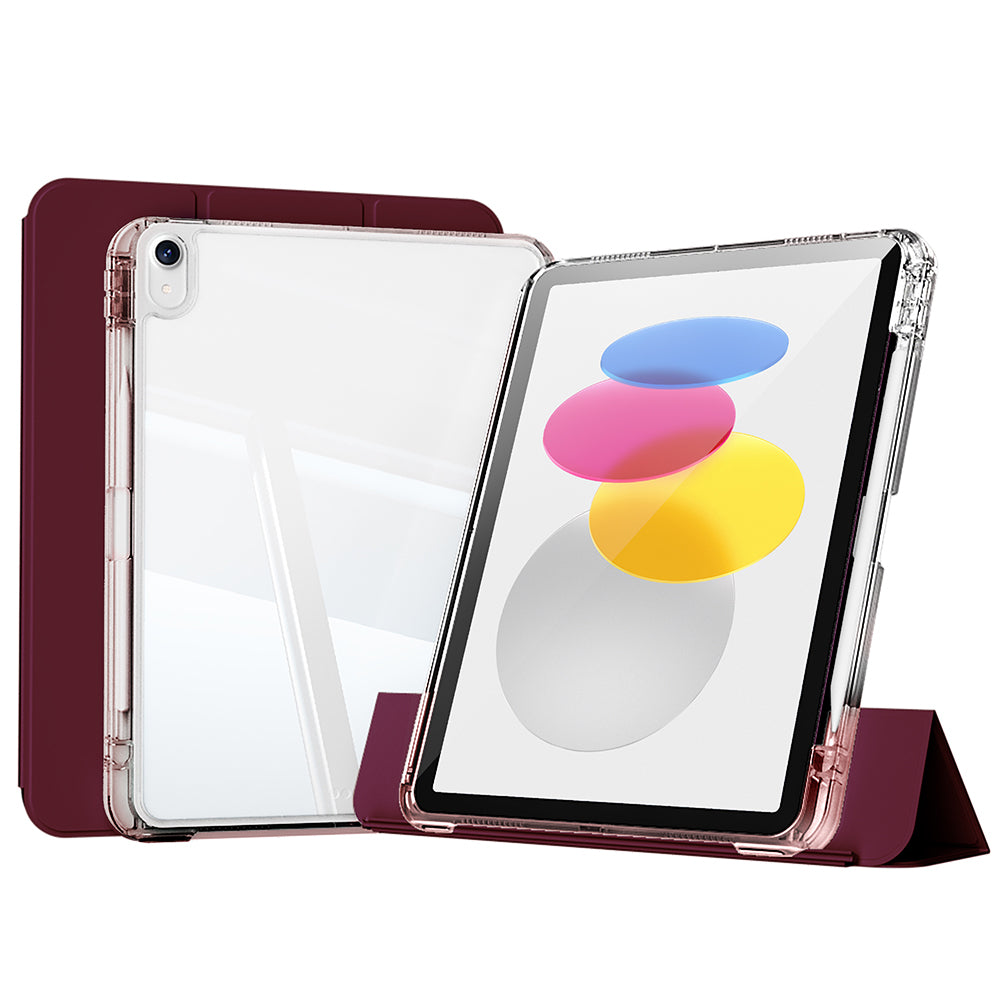 Apple iPad 10.9 2022 (10.Nesil) Kılıf Magnetik Ayrılabilen Airbagli Zore Sliding Tablet Kılıfı Mor