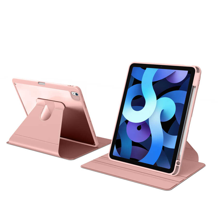 Apple iPad 10.9 2022 (10.Nesil) Kılıf Nayn Dönebilen Standlı Kılıf Pembe
