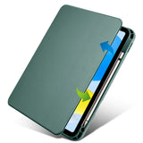 Apple iPad 10.9 2022 (10.Nesil) Kılıf Termik Kalem Bölmeli Dönebilen Standlı Kılıf Gri