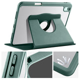 Apple iPad 10.9 2022 (10.Nesil) Kılıf Termik Kalem Bölmeli Dönebilen Standlı Kılıf Gri