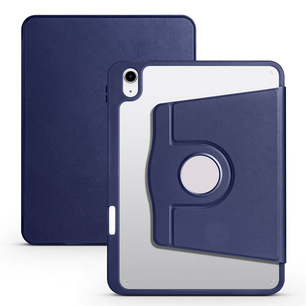 Apple iPad 10.9 2022 (10.Nesil) Kılıf Termik Kalem Bölmeli Dönebilen Standlı Kılıf Lacivert