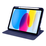 Apple iPad 10.9 2022 (10.Nesil) Kılıf Termik Kalem Bölmeli Dönebilen Standlı Kılıf Gri