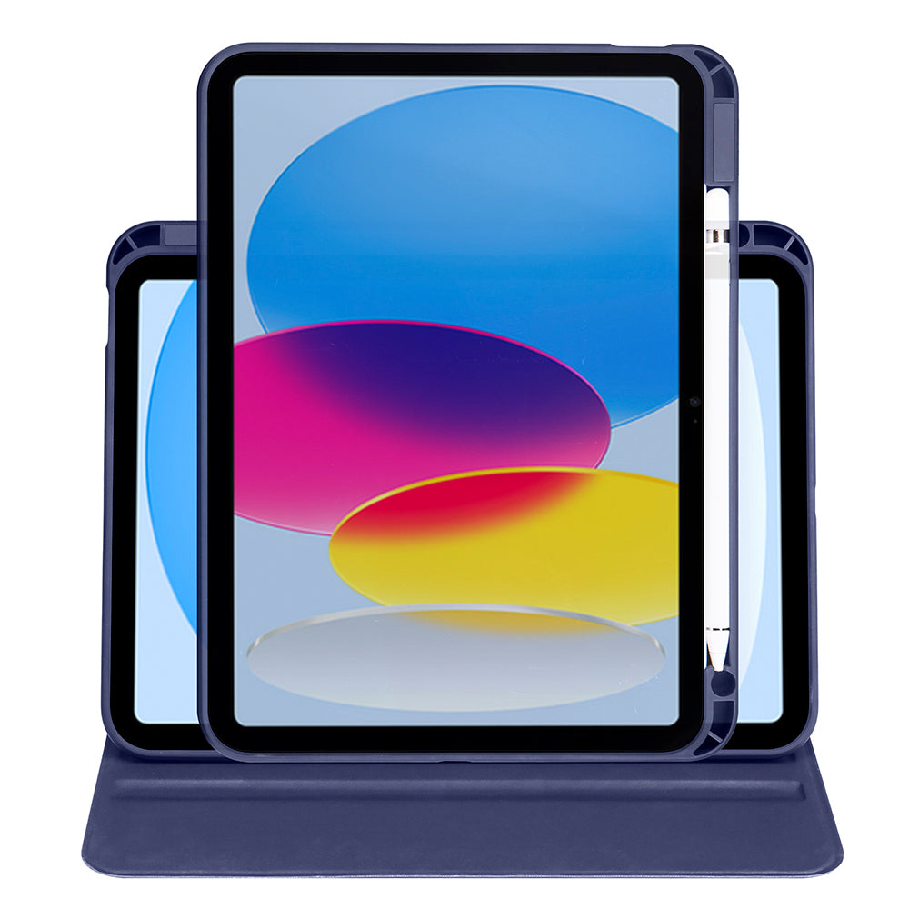Apple iPad 10.9 2022 (10.Nesil) Kılıf Termik Kalem Bölmeli Dönebilen Standlı Kılıf Gri