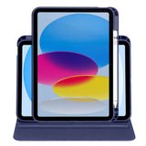 Apple iPad 10.9 2022 (10.Nesil) Kılıf Termik Kalem Bölmeli Dönebilen Standlı Kılıf Siyah