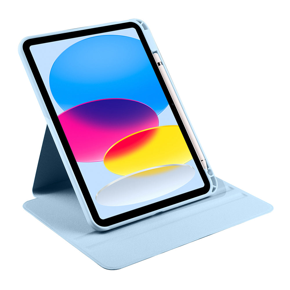 Apple iPad 10.9 2022 (10.Nesil) Kılıf Termik Kalem Bölmeli Dönebilen Standlı Kılıf Gri