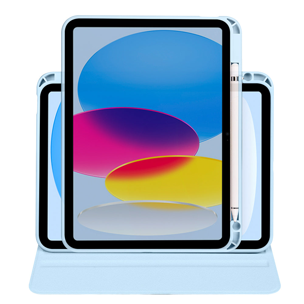 Apple iPad 10.9 2022 (10.Nesil) Kılıf Termik Kalem Bölmeli Dönebilen Standlı Kılıf Gri
