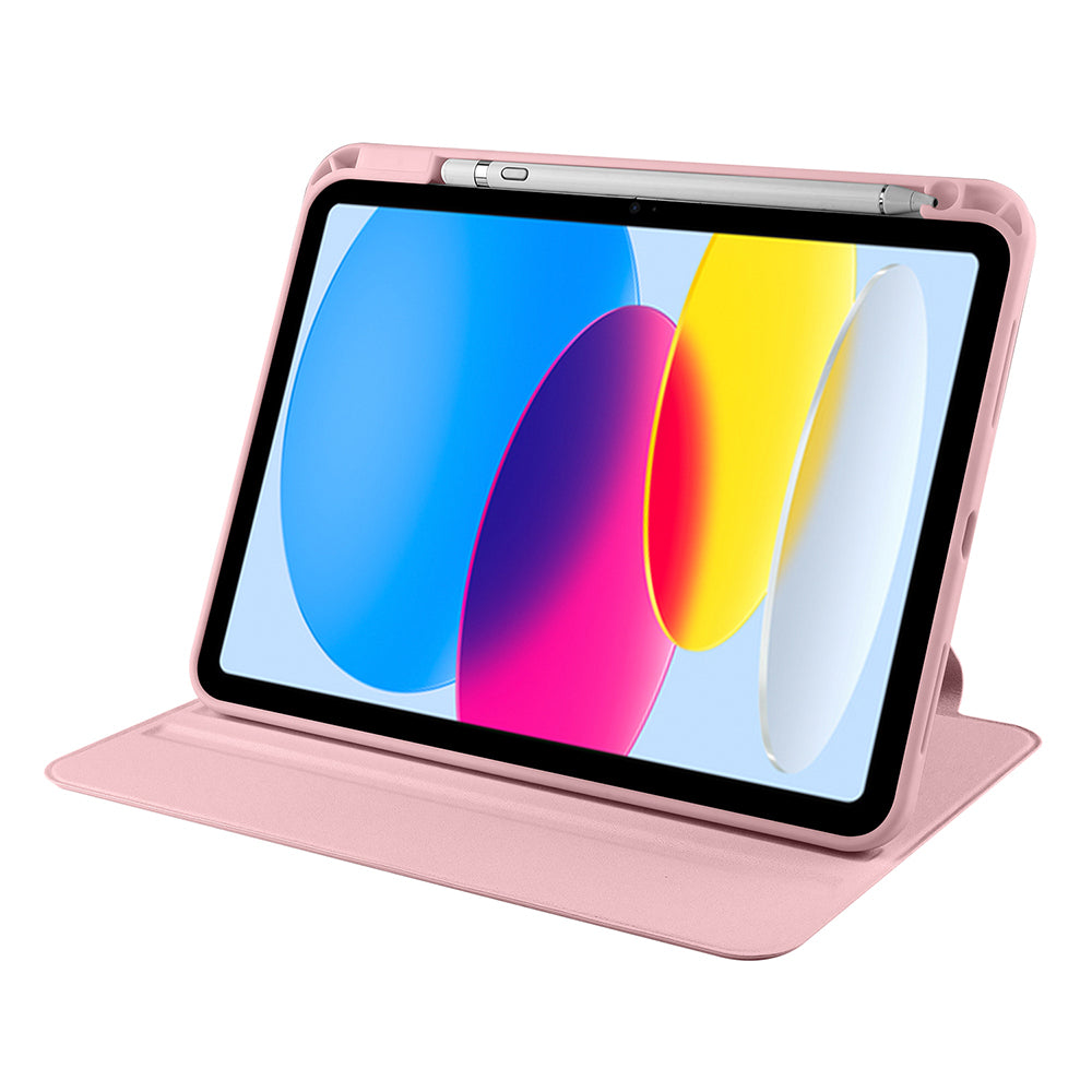 Apple iPad 10.9 2022 (10.Nesil) Kılıf Termik Kalem Bölmeli Dönebilen Standlı Kılıf Siyah