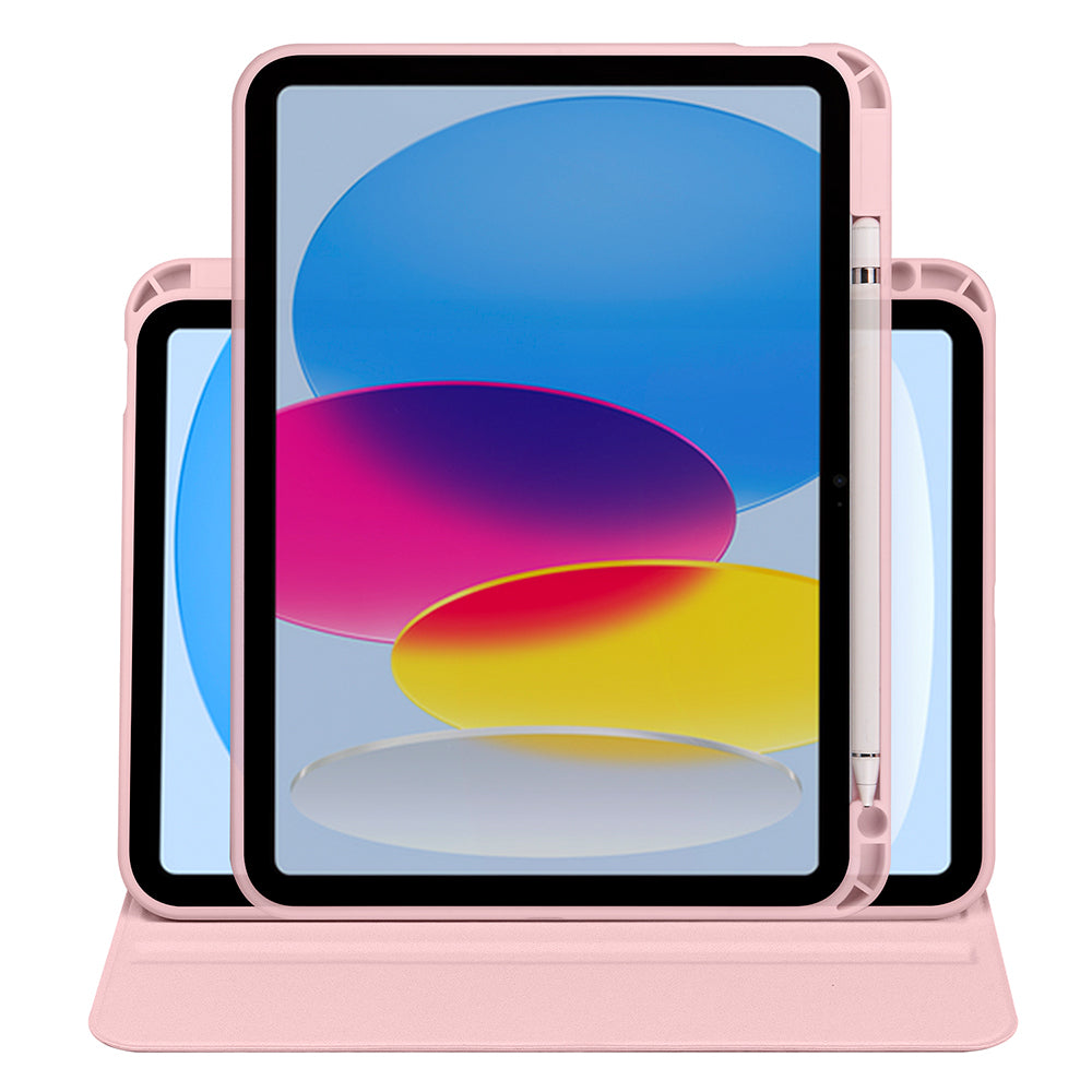 Apple iPad 10.9 2022 (10.Nesil) Kılıf Termik Kalem Bölmeli Dönebilen Standlı Kılıf Gri