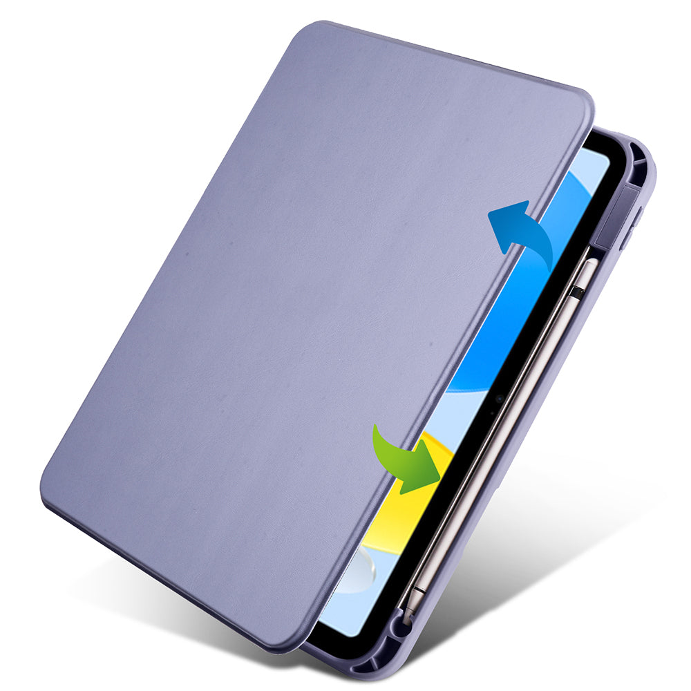 Apple iPad 10.9 2022 (10.Nesil) Kılıf Termik Kalem Bölmeli Dönebilen Standlı Kılıf Siyah