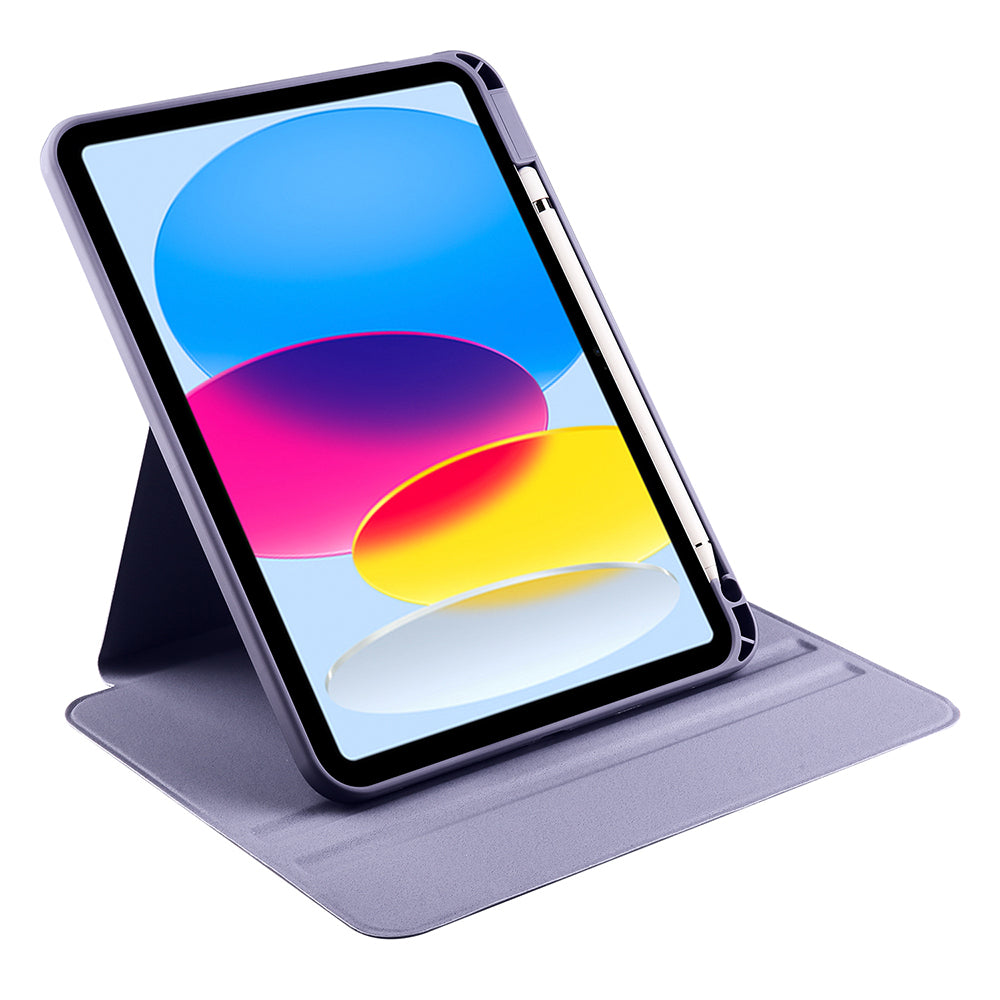 Apple iPad 10.9 2022 (10.Nesil) Kılıf Termik Kalem Bölmeli Dönebilen Standlı Kılıf Gri