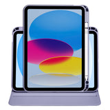 Apple iPad 10.9 2022 (10.Nesil) Kılıf Termik Kalem Bölmeli Dönebilen Standlı Kılıf Siyah