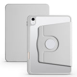 Apple iPad 10.9 2022 (10.Nesil) Kılıf Termik Kalem Bölmeli Dönebilen Standlı Kılıf Gri