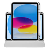 Apple iPad 10.9 2022 (10.Nesil) Kılıf Termik Kalem Bölmeli Dönebilen Standlı Kılıf Gri