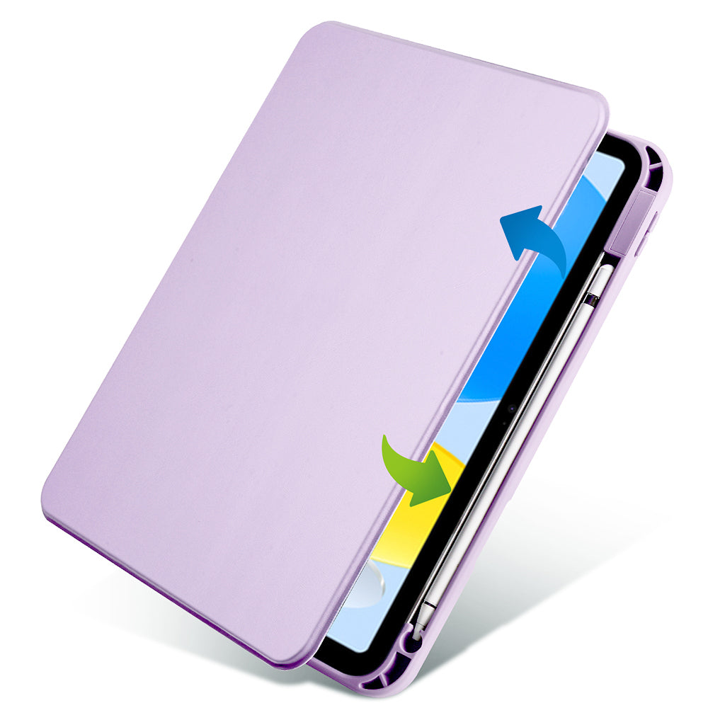Apple iPad 10.9 2022 (10.Nesil) Kılıf Termik Kalem Bölmeli Dönebilen Standlı Kılıf Gri