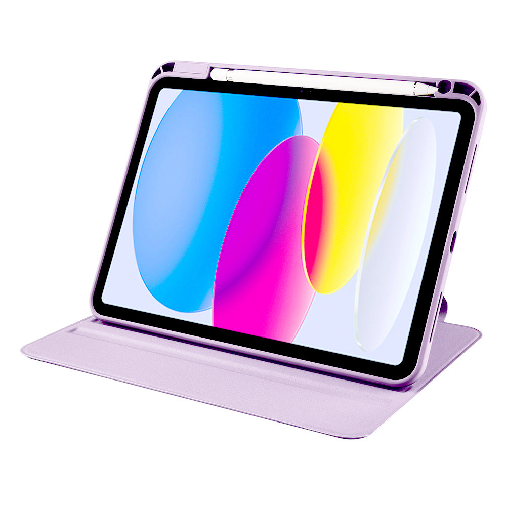 Apple iPad 10.9 2022 (10.Nesil) Kılıf Termik Kalem Bölmeli Dönebilen Standlı Kılıf Gri