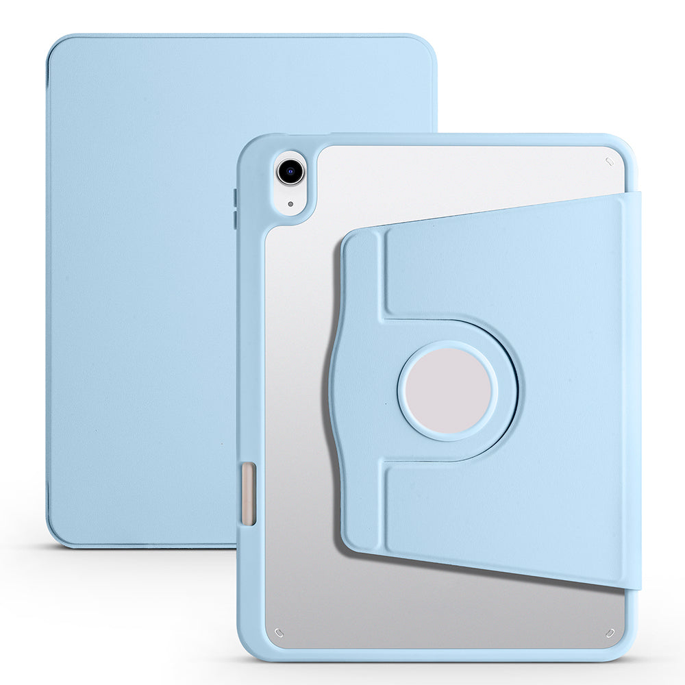 Apple iPad 10.9 2022 (10.Nesil) Kılıf Termik Kalem Bölmeli Dönebilen Standlı Kılıf Gri