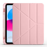 Apple iPad 10.9 2022 (10.Nesil) Kılıf Tri Folding Kalem Bölmeli Standlı Kılıf Rose Gold