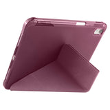 Apple iPad 10.9 2022 (10.Nesil) Kılıf Zore Tri Folding Kalem Bölmeli Standlı Kılıf Koyu Mor