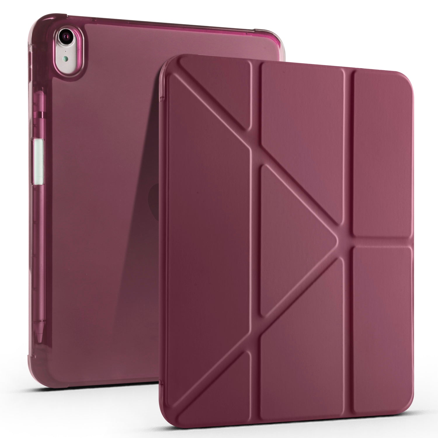Apple iPad 10.9 2022 (10.Nesil) Kılıf Zore Tri Folding Kalem Bölmeli Standlı Kılıf Koyu Mor