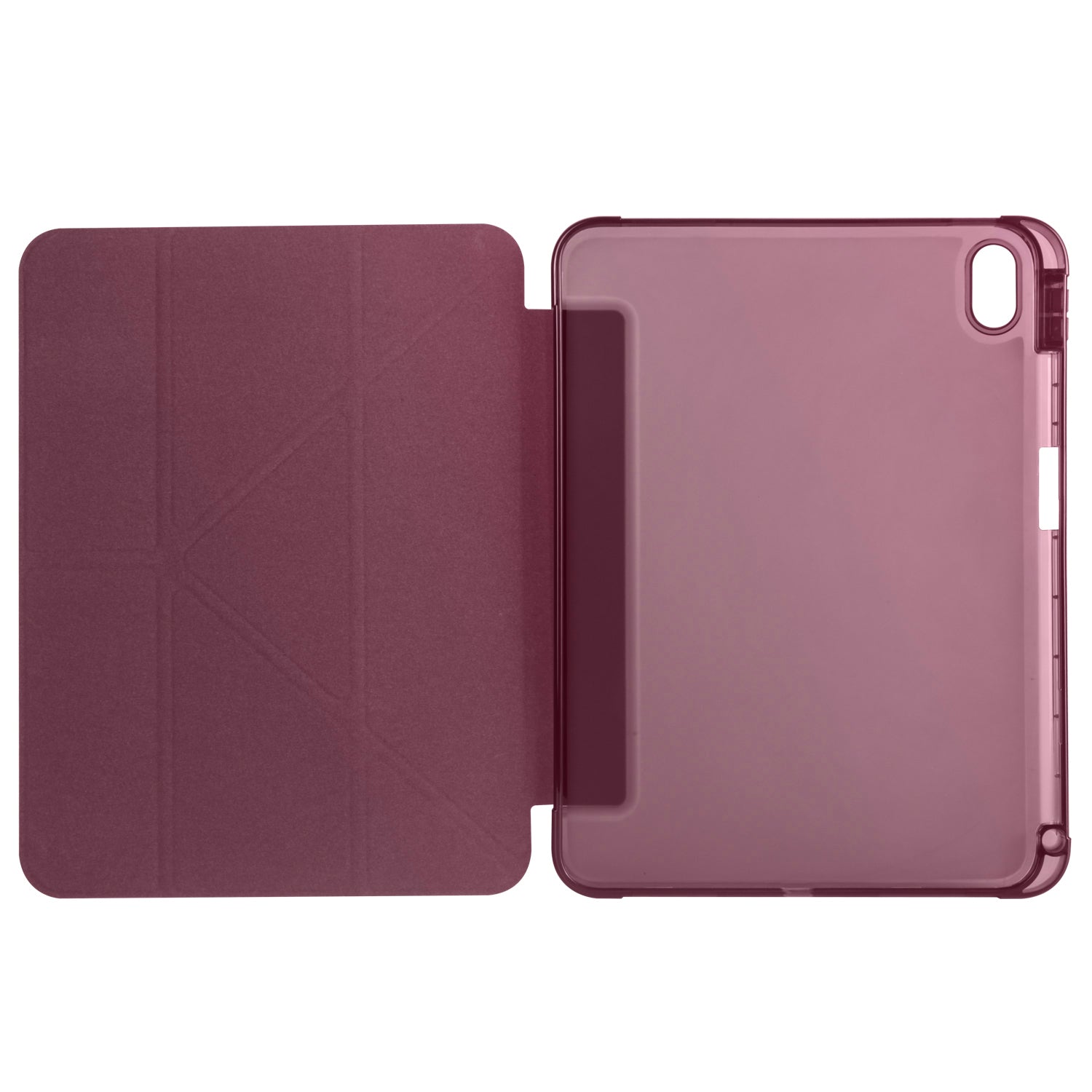 Apple iPad 10.9 2022 (10.Nesil) Kılıf Zore Tri Folding Kalem Bölmeli Standlı Kılıf Koyu Mor