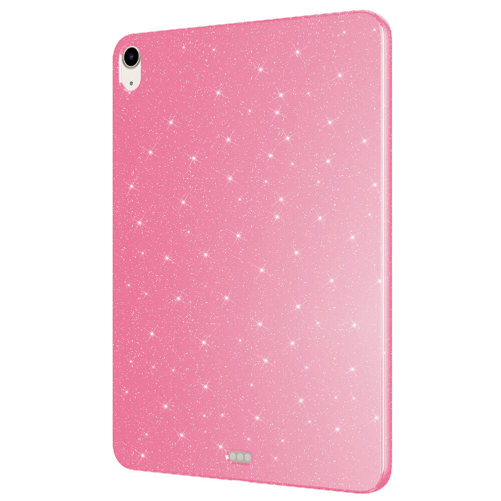 Apple iPad 10.9 2022 (10.Nesil) Simli Parlak Görünümlü Tablet Koton Kılıf Pembe