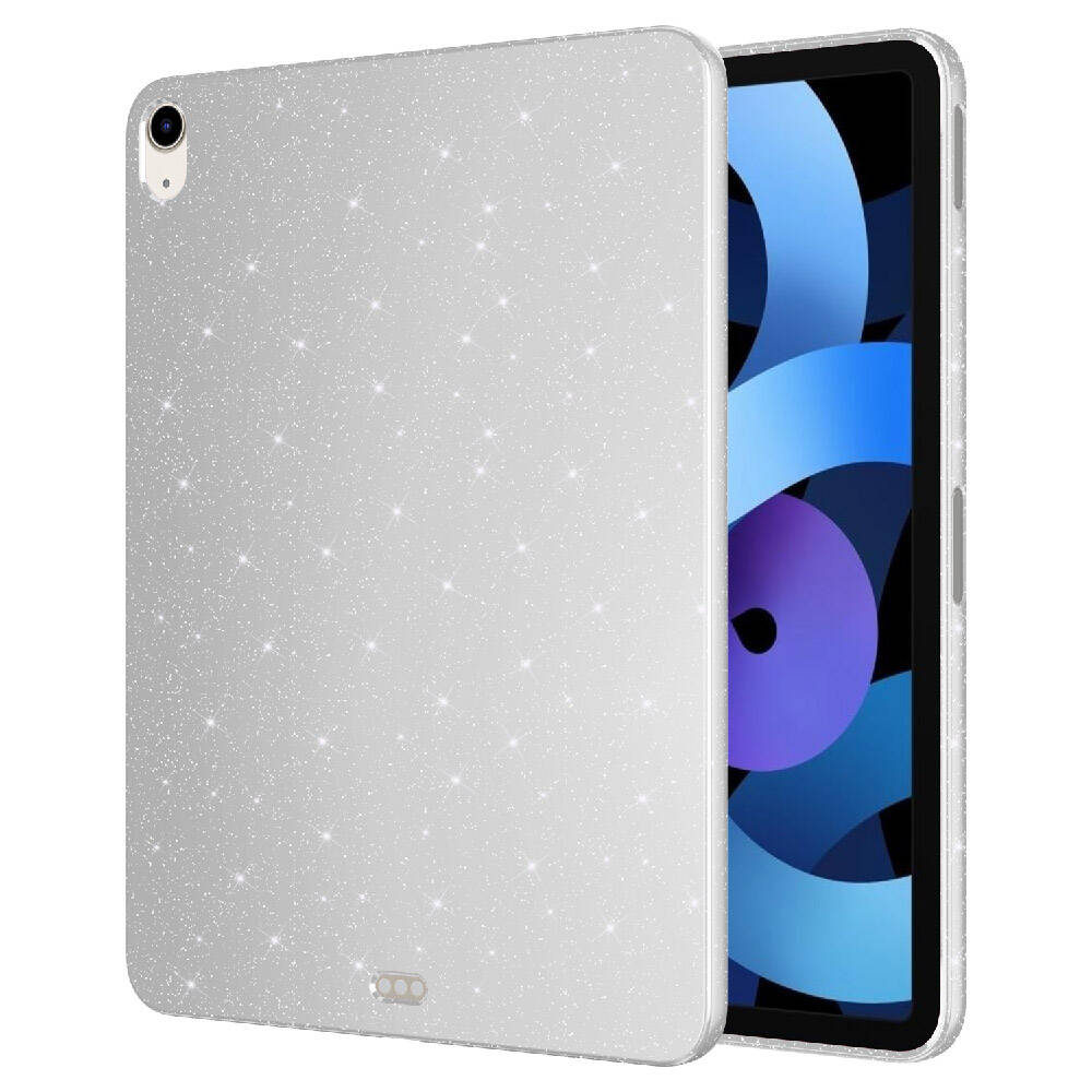 Apple iPad 10.9 2022 (10.Nesil) Simli Parlak Görünümlü Tablet Koton Kılıf Gümüş