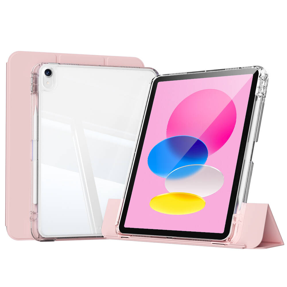 Apple iPad 11.Nesil 2025 Kılıf Magnetik Ayrılabilen Airbagli Sliding Tablet Kılıfı Pembe