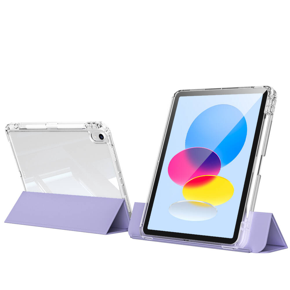 Apple iPad 11.Nesil 2025 Kılıf Magnetik Ayrılabilen Airbagli Sliding Tablet Kılıfı Lavender