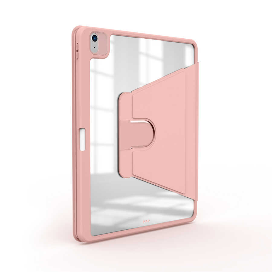 Apple iPad 11.Nesil 2025 Kılıf Nayn Dönebilen Standlı Kılıf Pembe