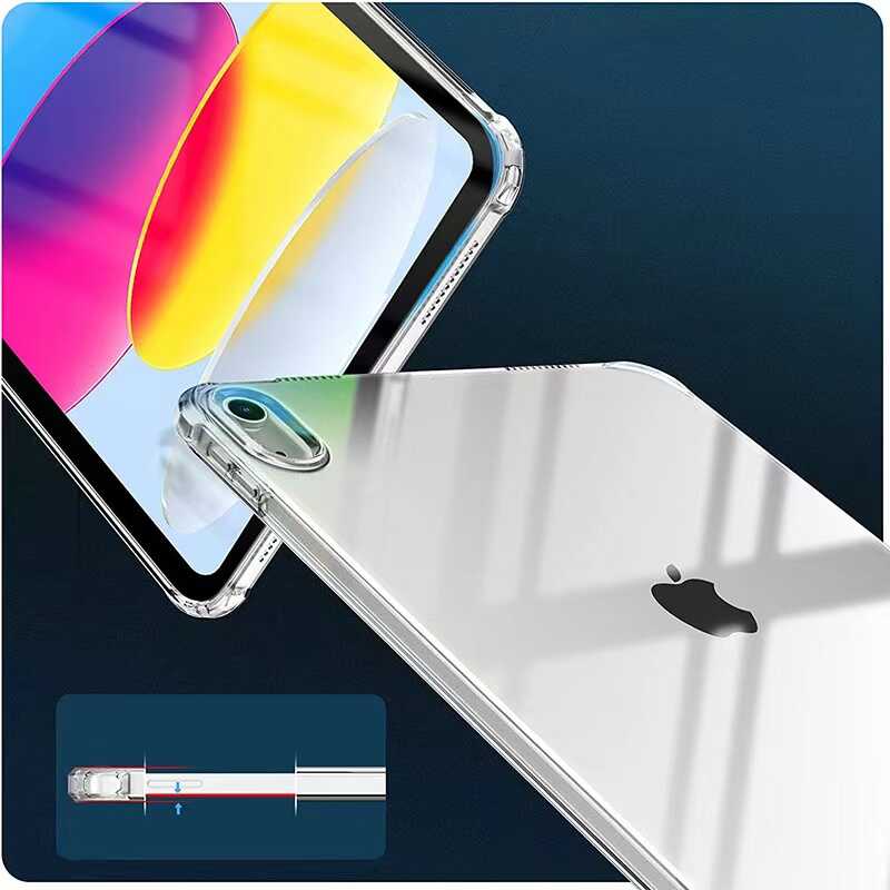 Apple iPad 11.Nesil 2025 Kılıf Tablet Nitro Anti Shock Silikon Kapak Renksiz