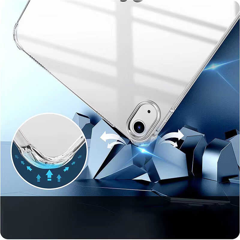 Apple iPad 11.Nesil 2025 Kılıf Tablet Nitro Anti Shock Silikon Kapak Renksiz