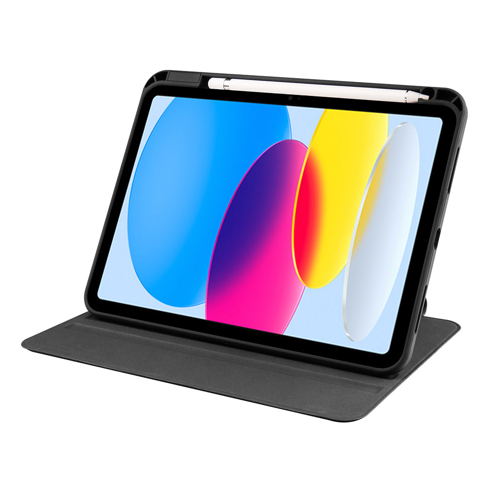 Apple iPad 11.Nesil 2025 Kılıf Termik Kalem Bölmeli Dönebilen Standlı Kılıf Pembe