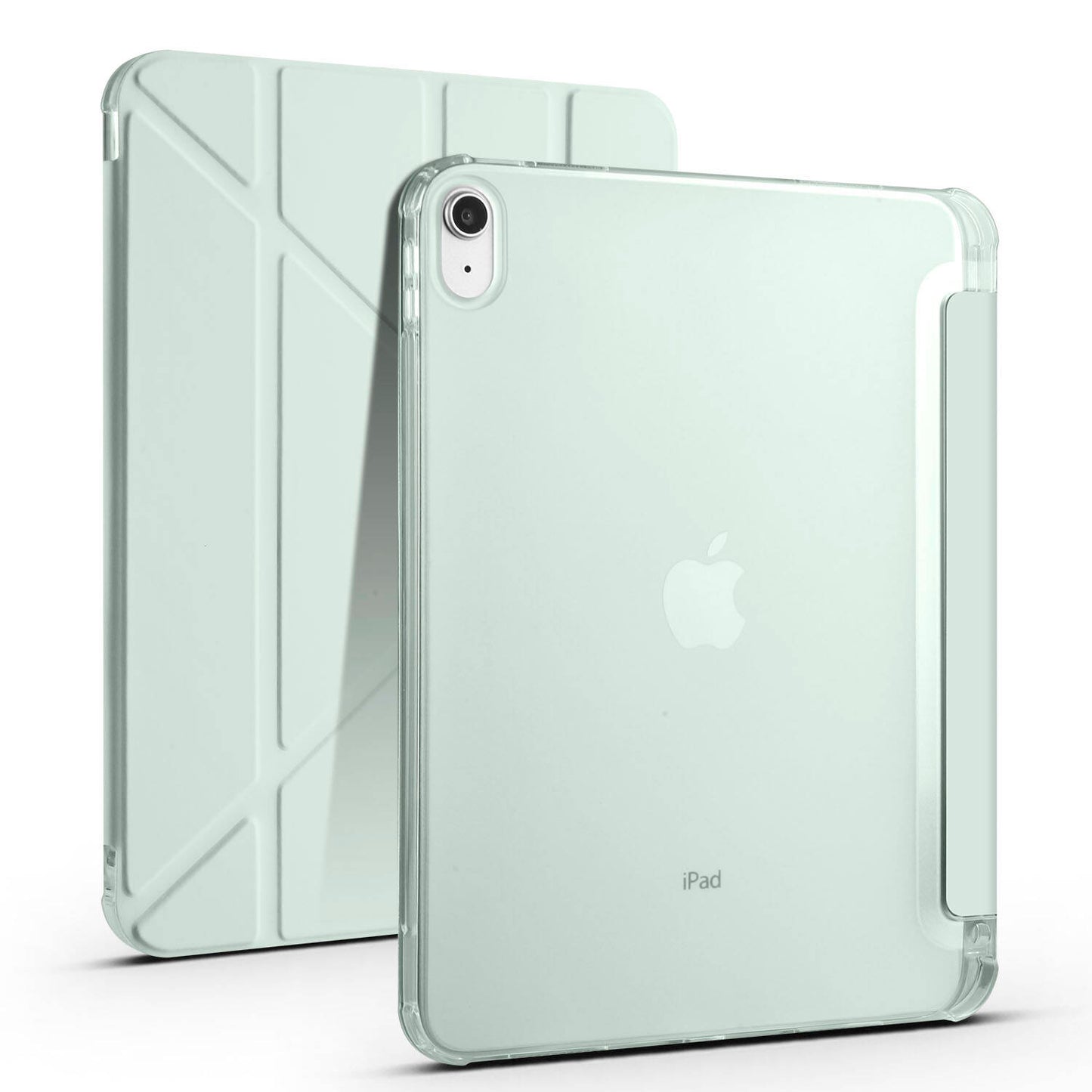 Apple iPad 11.Nesil 2025 Kılıf Tri Folding Kalem Bölmeli Standlı Kılıf Açık Yeşil