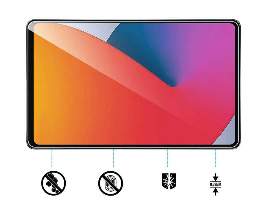 Apple iPad 11.Nesil 2025 5in1 Tablet Temperli Cam Ekran Koruyucu Renksiz