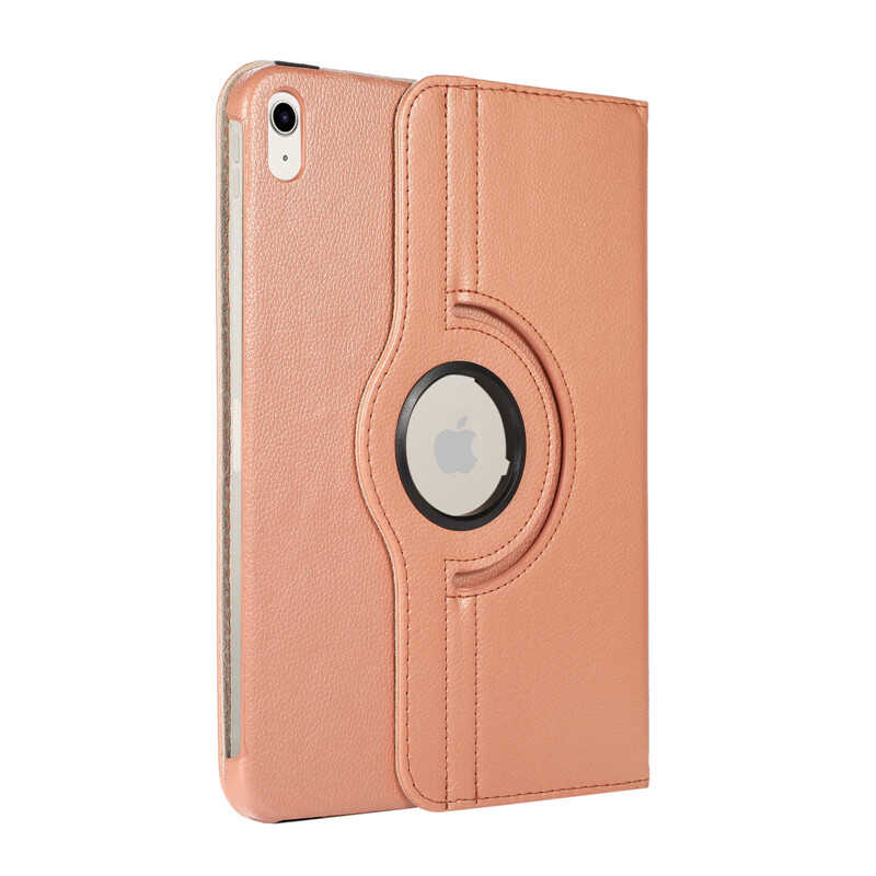 Apple iPad 11.Nesil 2025 Dönebilen Standlı Kılıf Rose Gold