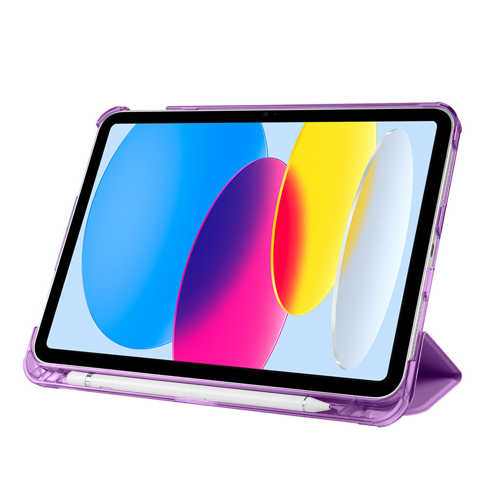 Apple iPad 11.Nesil 2025 Smart Cover Kalem Bölmeli Standlı 1-1 Kılıf Koyu Pembe