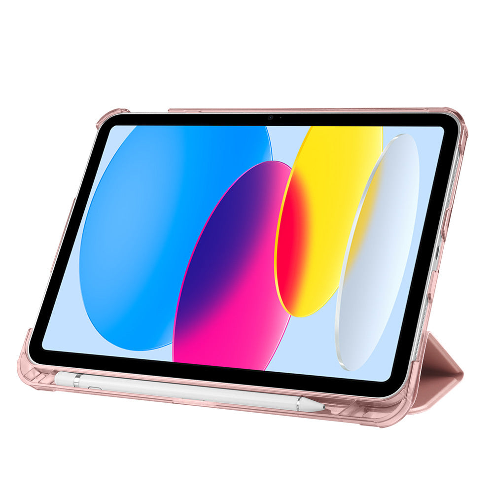 Apple iPad 11.Nesil 2025 Smart Cover Kalem Bölmeli Standlı 1-1 Kılıf Koyu Pembe