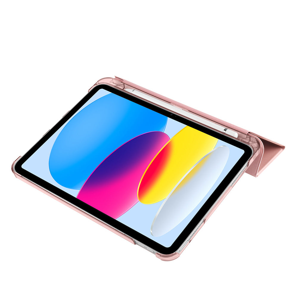Apple iPad 11.Nesil 2025 Smart Cover Kalem Bölmeli Standlı 1-1 Kılıf Koyu Pembe