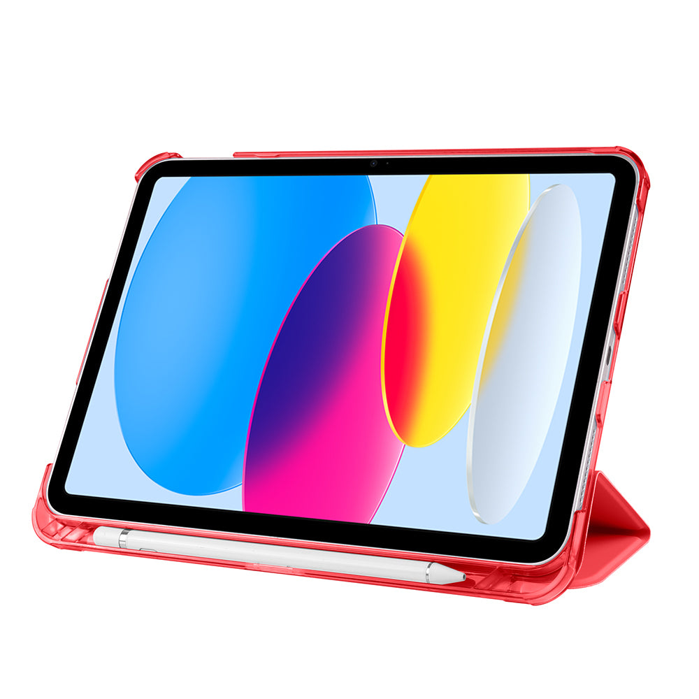 Apple iPad 11.Nesil 2025 Smart Cover Kalem Bölmeli Standlı 1-1 Kılıf Koyu Pembe