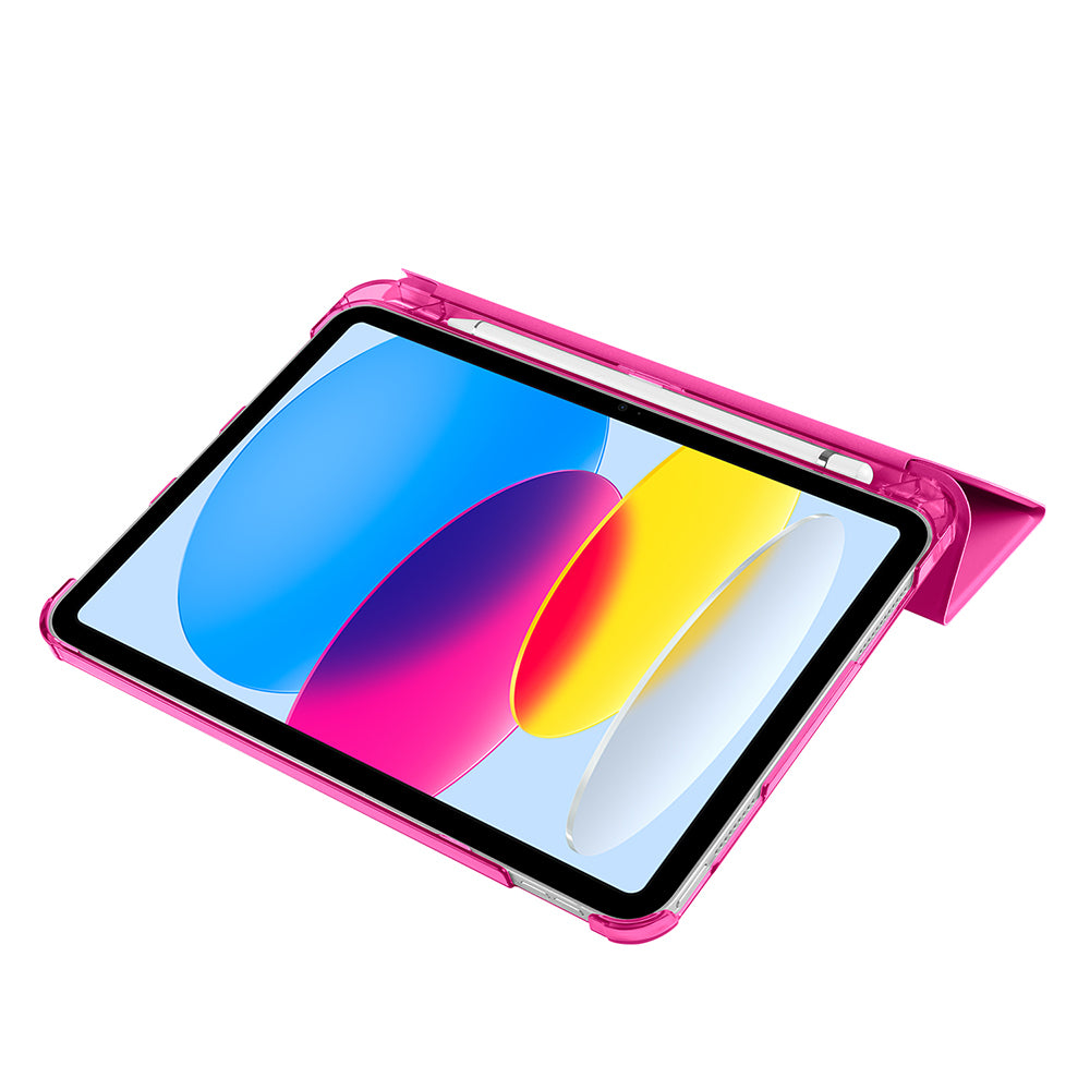 Apple iPad 11.Nesil 2025 Smart Cover Kalem Bölmeli Standlı 1-1 Kılıf Koyu Pembe