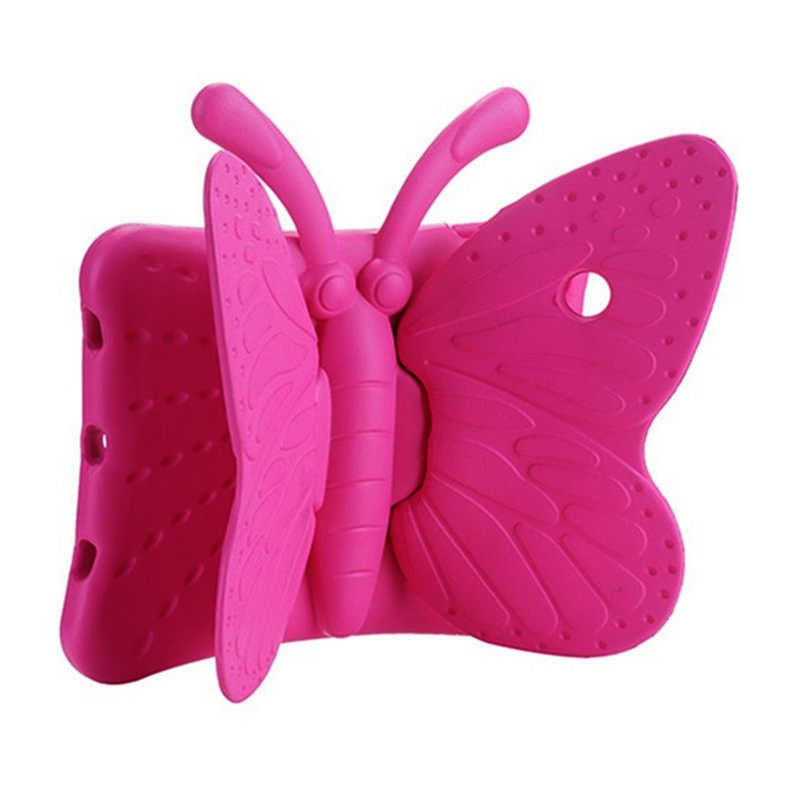 Apple iPad 2 3 4 Butterfly Standlı Tablet Kılıf Pembe Koyu