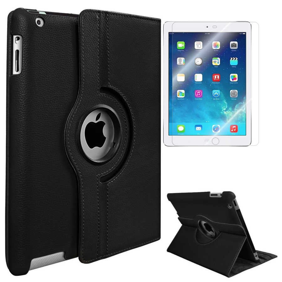 Apple iPad 2 3 4 Dönebilen Standlı Kılıf Gri