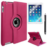 Apple iPad 2 3 4 Dönebilen Standlı Kılıf Pembe Koyu