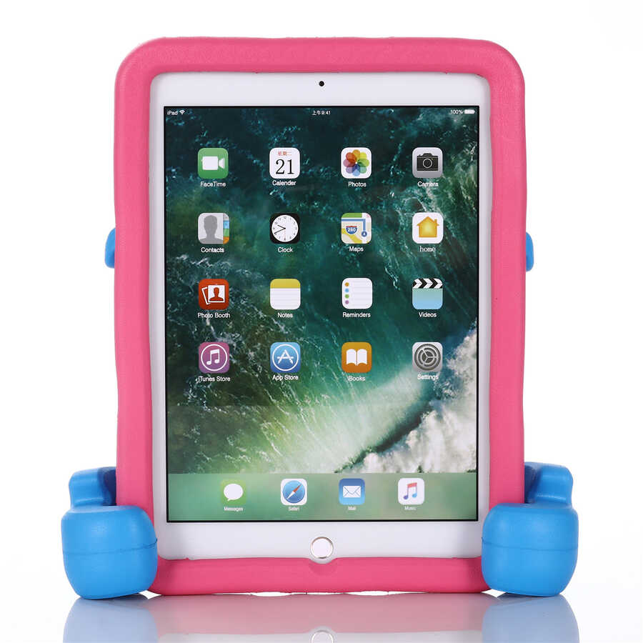 Apple iPad 6 Air 2 Eva Boxer Tablet Silikon Pembe Koyu