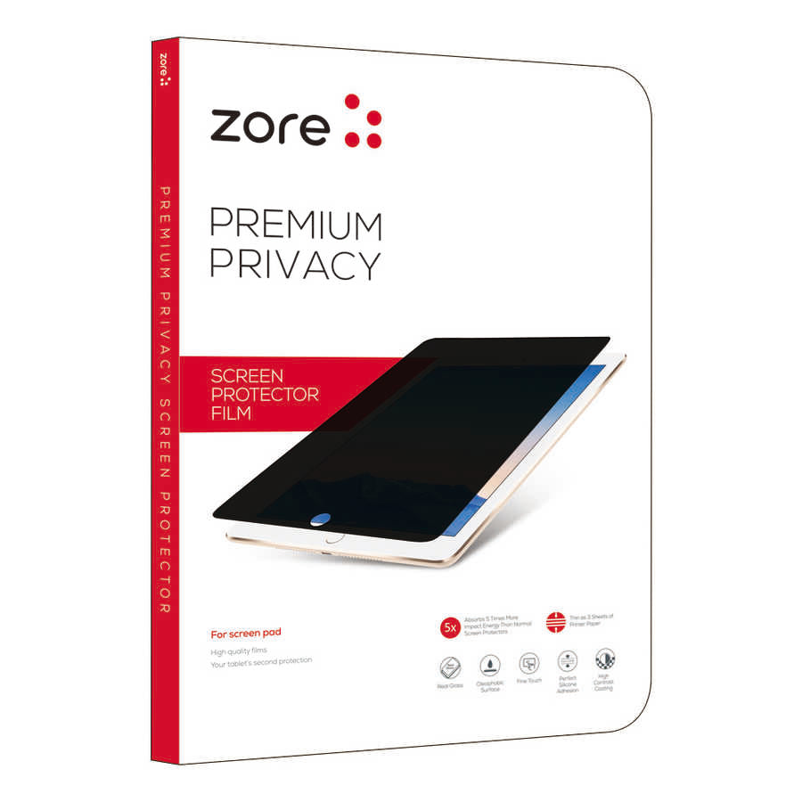 Apple iPad 6 Air 2 Tablet Privacy Temperli Cam Ekran Koruyucu Siyah
