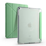 Apple iPad 9.7 2017 (5.Nesil) Kılıf Tri Folding Kalem Bölmeli Standlı Kılıf Açık Yeşil