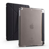 Apple iPad 9.7 2017 (5.Nesil) Kılıf Tri Folding Kalem Bölmeli Standlı Kılıf Siyah