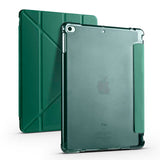 Apple iPad 9.7 2017 (5.Nesil) Kılıf Tri Folding Kalem Bölmeli Standlı Kılıf Koyu Yeşil